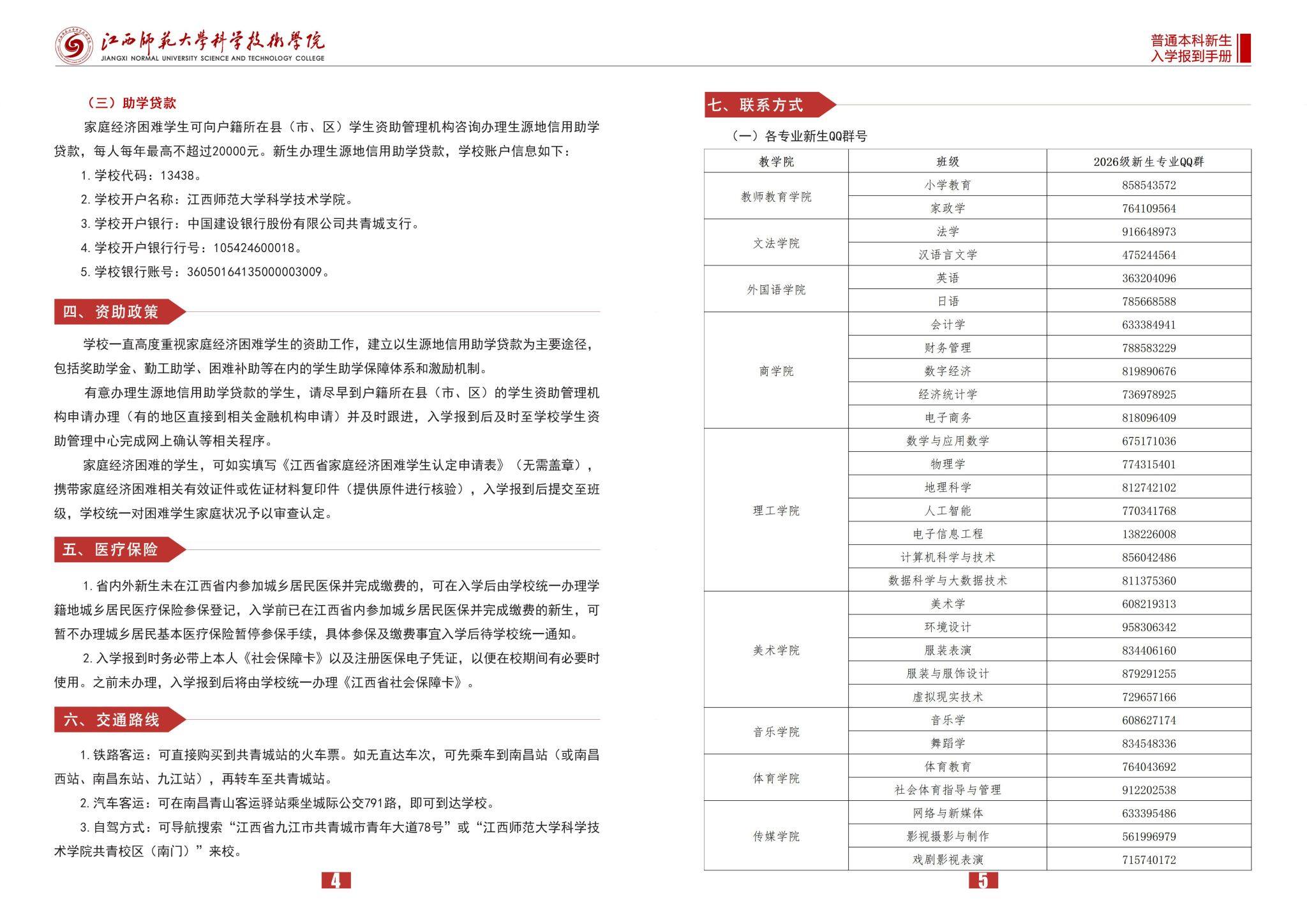 江西师范大学科学技术学院各专业QQ群