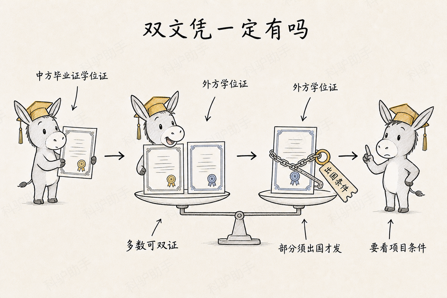 中外合作办学双文凭:多数可双证,部分须出国才发外方学位