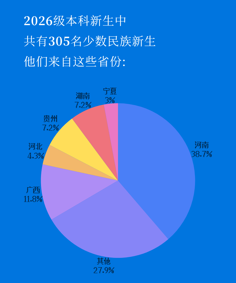 河南理工大学2026级少数民族新生来源省份分布
